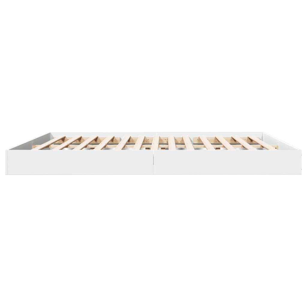 White Engineered Wood Super King Bed Frame 180x200 cm