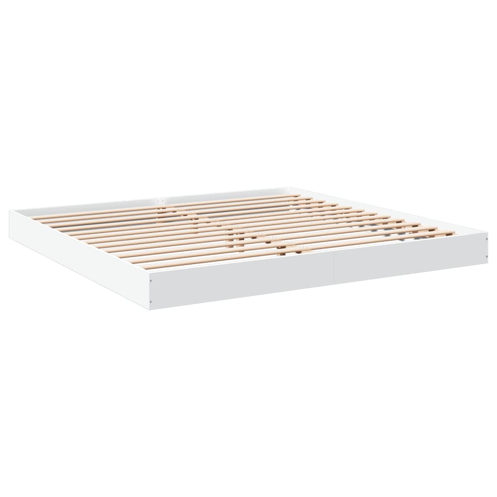White Engineered Wood Super King Bed Frame 180x200 cm