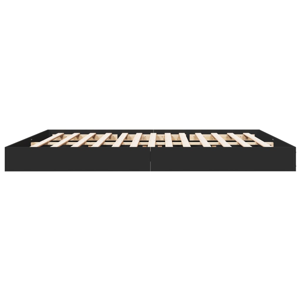 Bed Frame without Mattress Black 180x200 cm Super King Engineered Wood