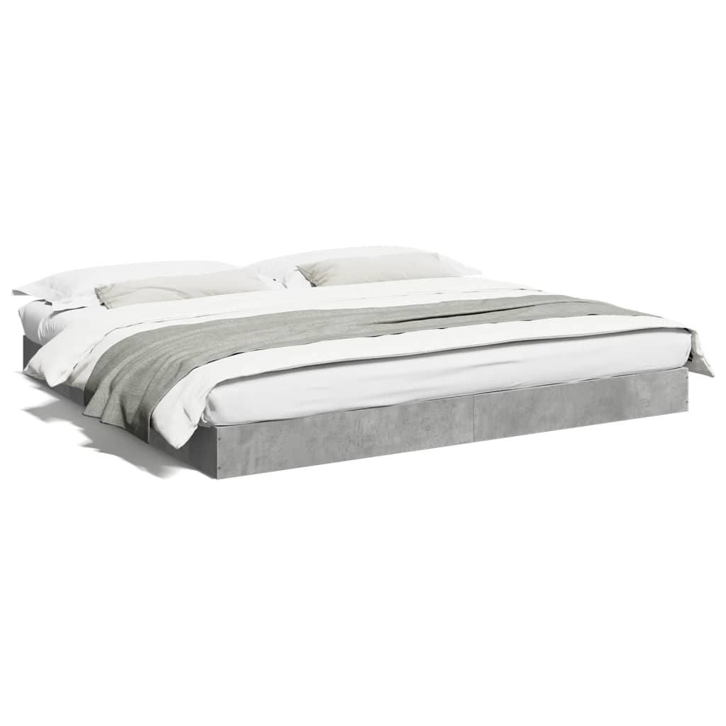 Bed Frame without Mattress Concrete Grey 180x200 cm Super King