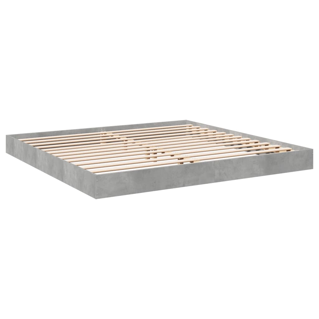 Bed Frame without Mattress Concrete Grey 180x200 cm Super King