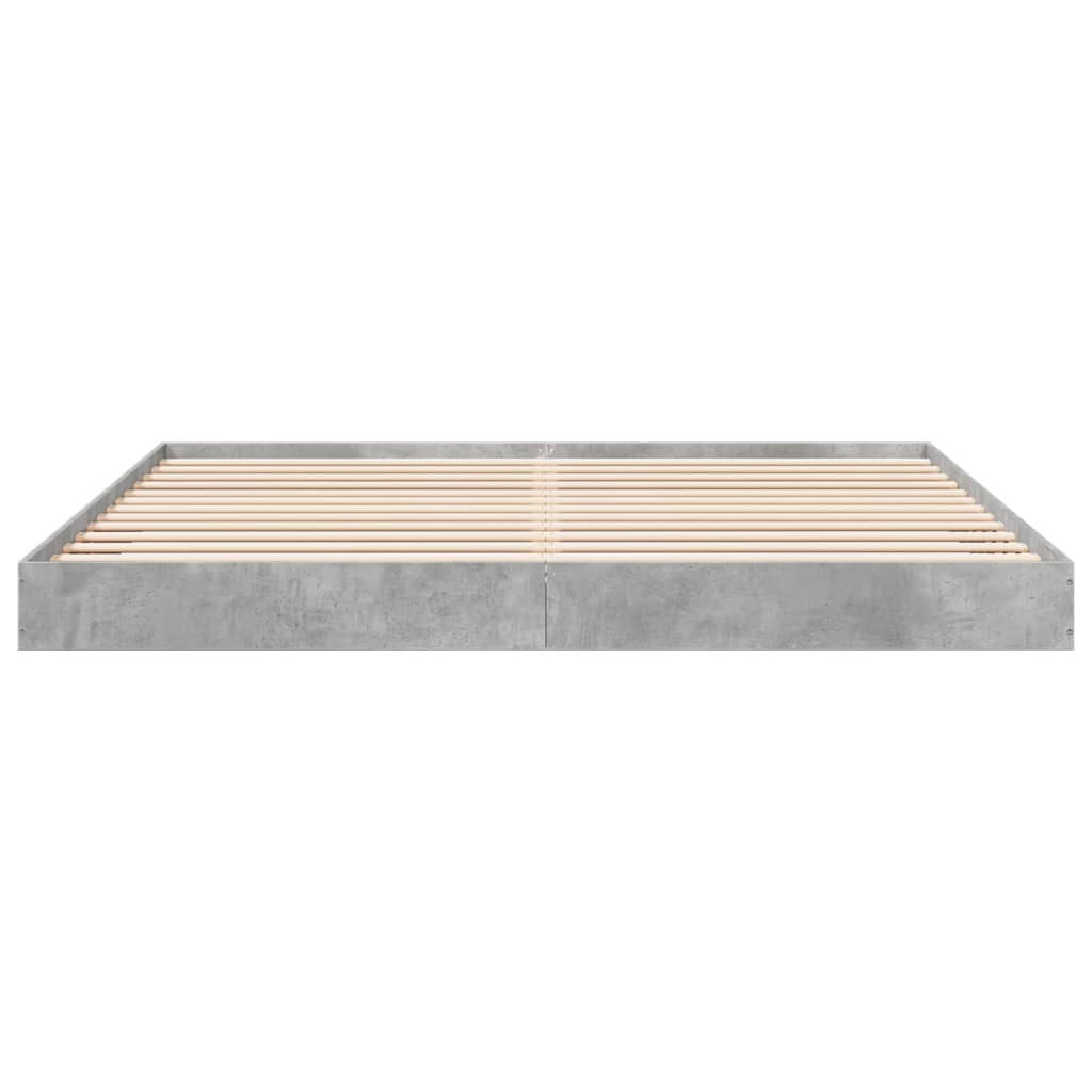 Bed Frame without Mattress Concrete Grey 180x200 cm Super King