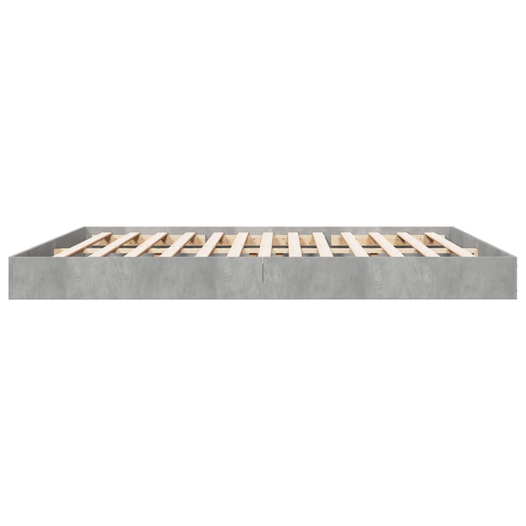 Bed Frame without Mattress Concrete Grey 180x200 cm Super King