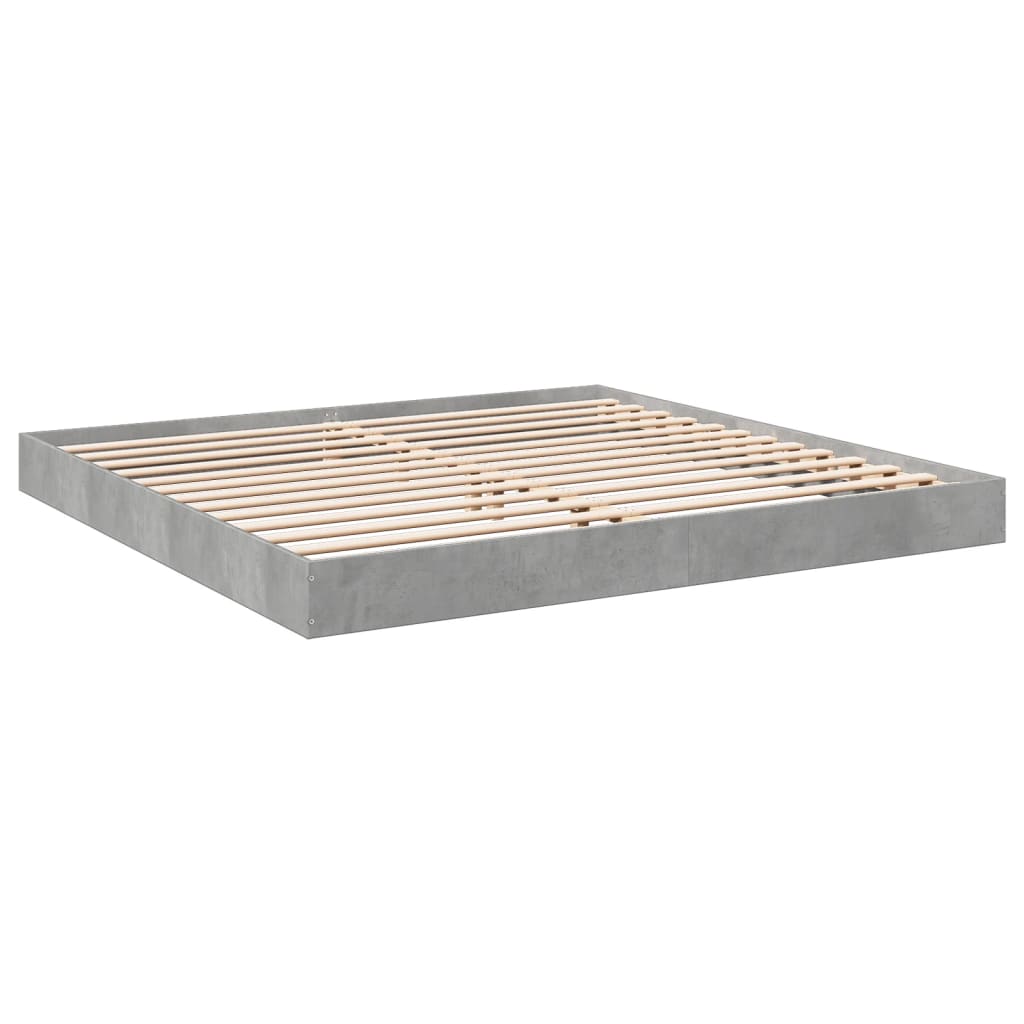 Bed Frame without Mattress Concrete Grey 180x200 cm Super King