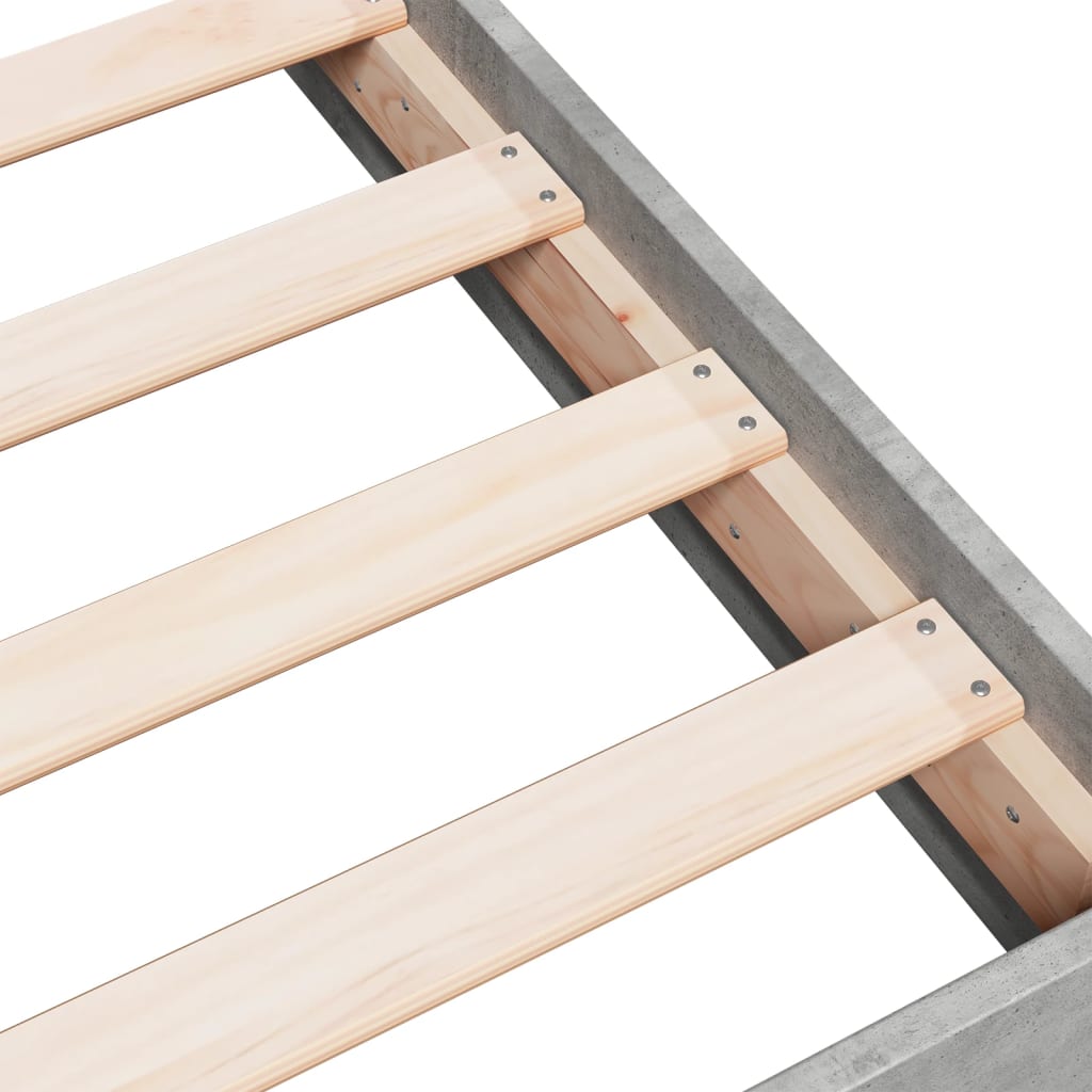 Bed Frame without Mattress Concrete Grey 180x200 cm Super King