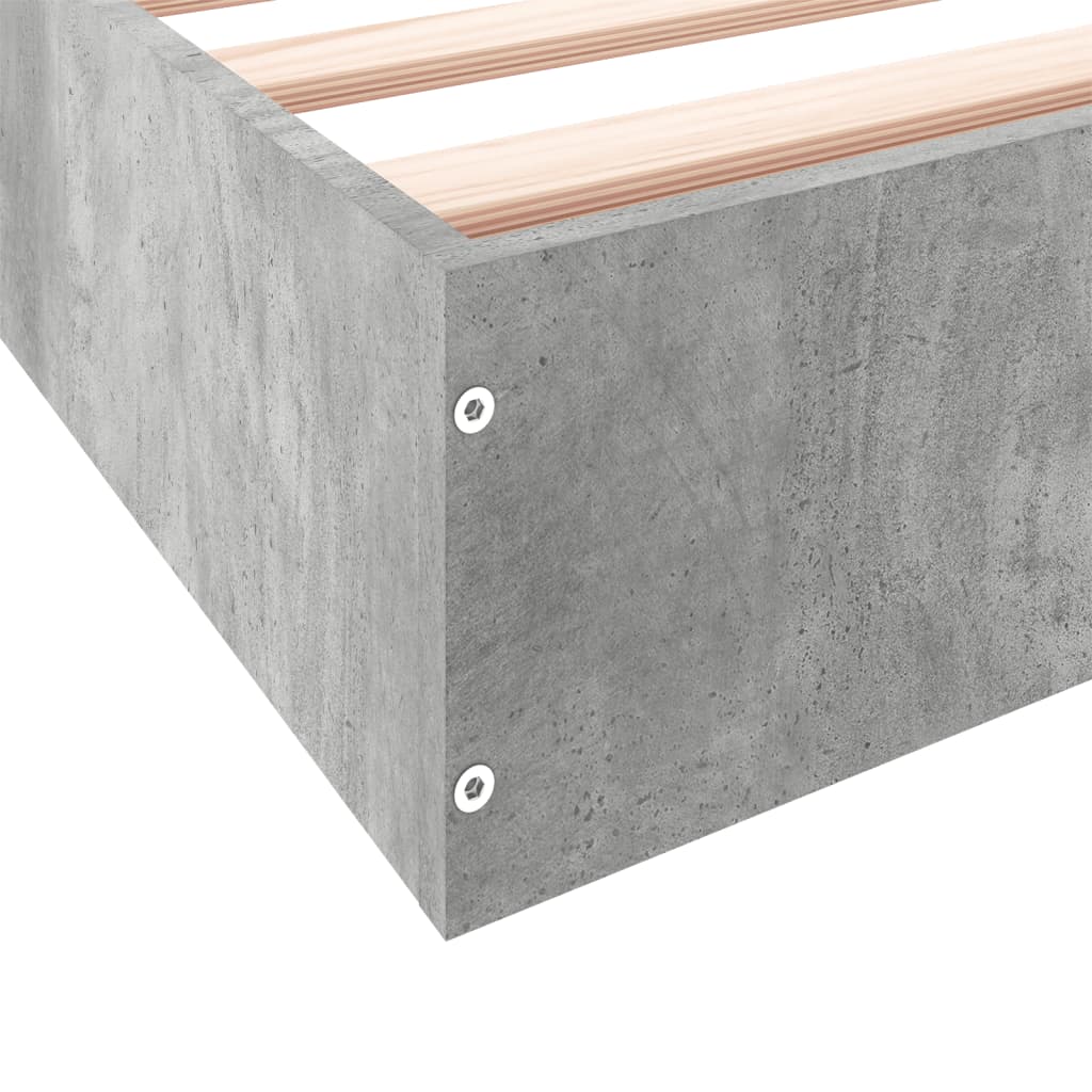 Bed Frame without Mattress Concrete Grey 180x200 cm Super King