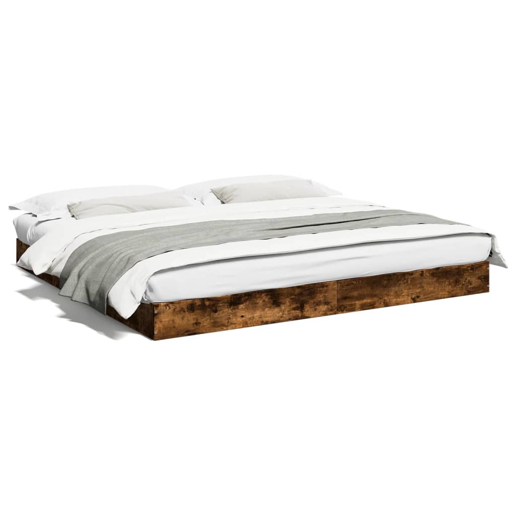 Super King Smoked Oak Bed Frame 180x200 cm - Engineered Wood
