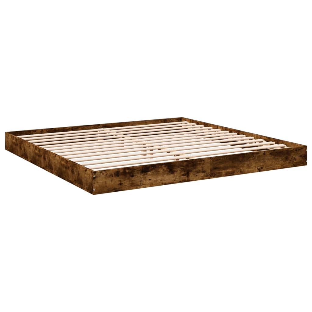 Super King Smoked Oak Bed Frame 180x200 cm - Engineered Wood