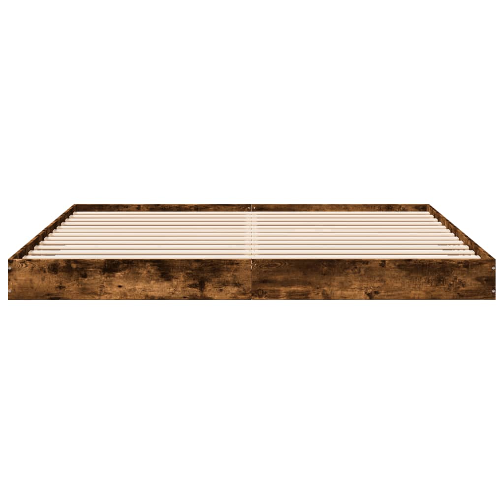 Super King Smoked Oak Bed Frame 180x200 cm - Engineered Wood