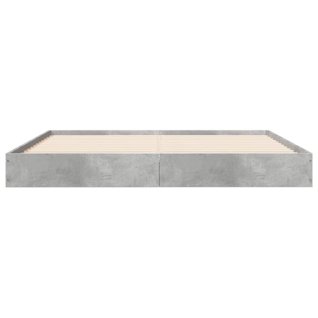 Concrete Grey Bed Frame 160x200cm - Modern Style Without Mattress