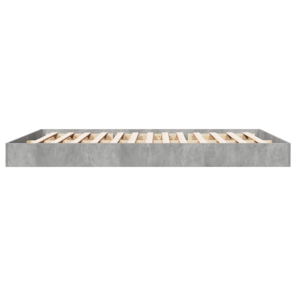 Concrete Grey Bed Frame 160x200cm - Modern Style Without Mattress