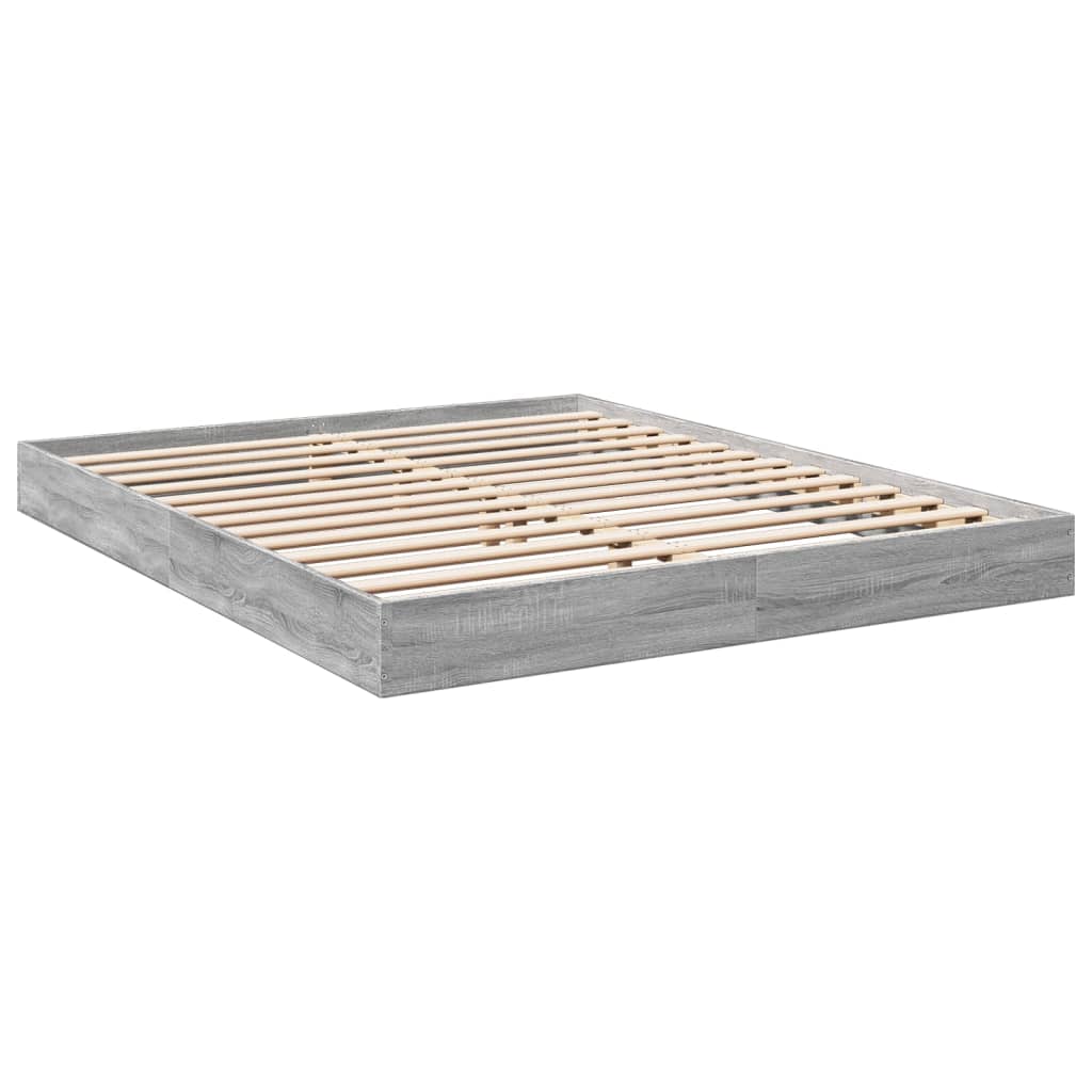 Grey Sonoma Bed Frame 160x200 cm - Durable Engineered Wood