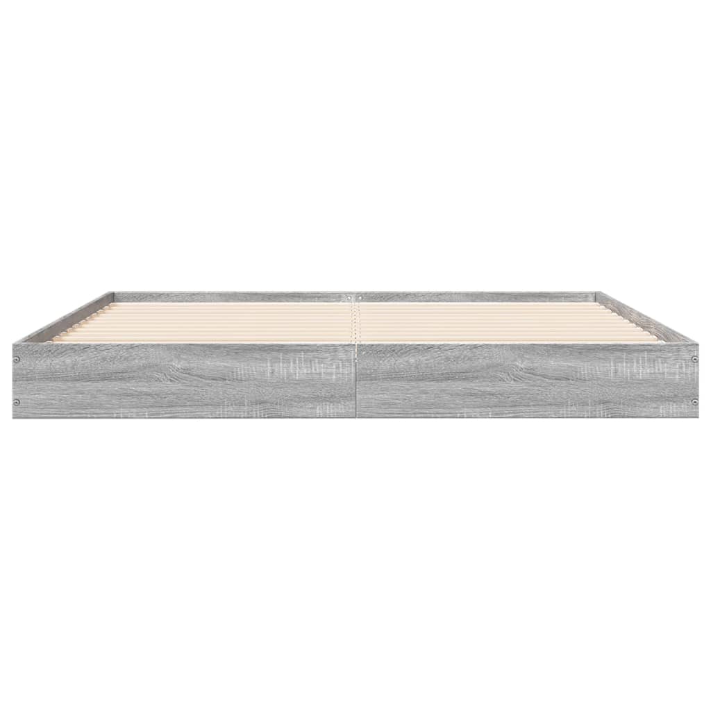 Grey Sonoma Bed Frame 160x200 cm - Durable Engineered Wood