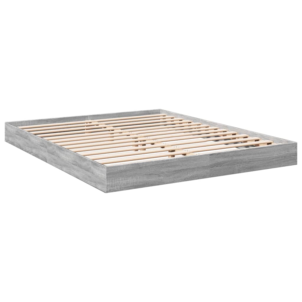 Grey Sonoma Bed Frame 160x200 cm - Durable Engineered Wood