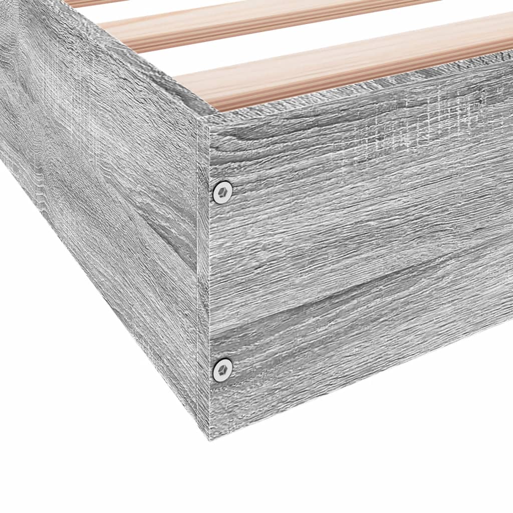 Grey Sonoma Bed Frame 160x200 cm - Durable Engineered Wood