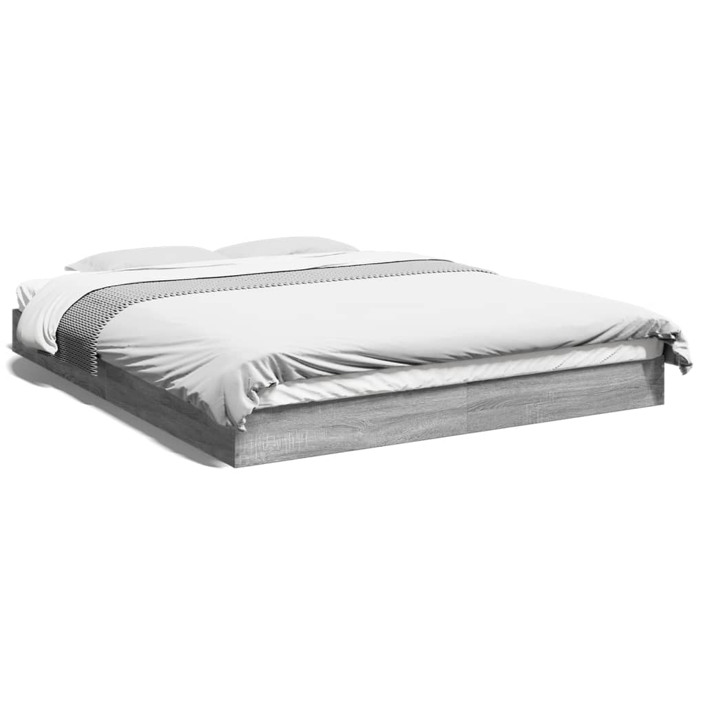 Grey Sonoma King Size Bed Frame 150x200 cm - Engineered Wood