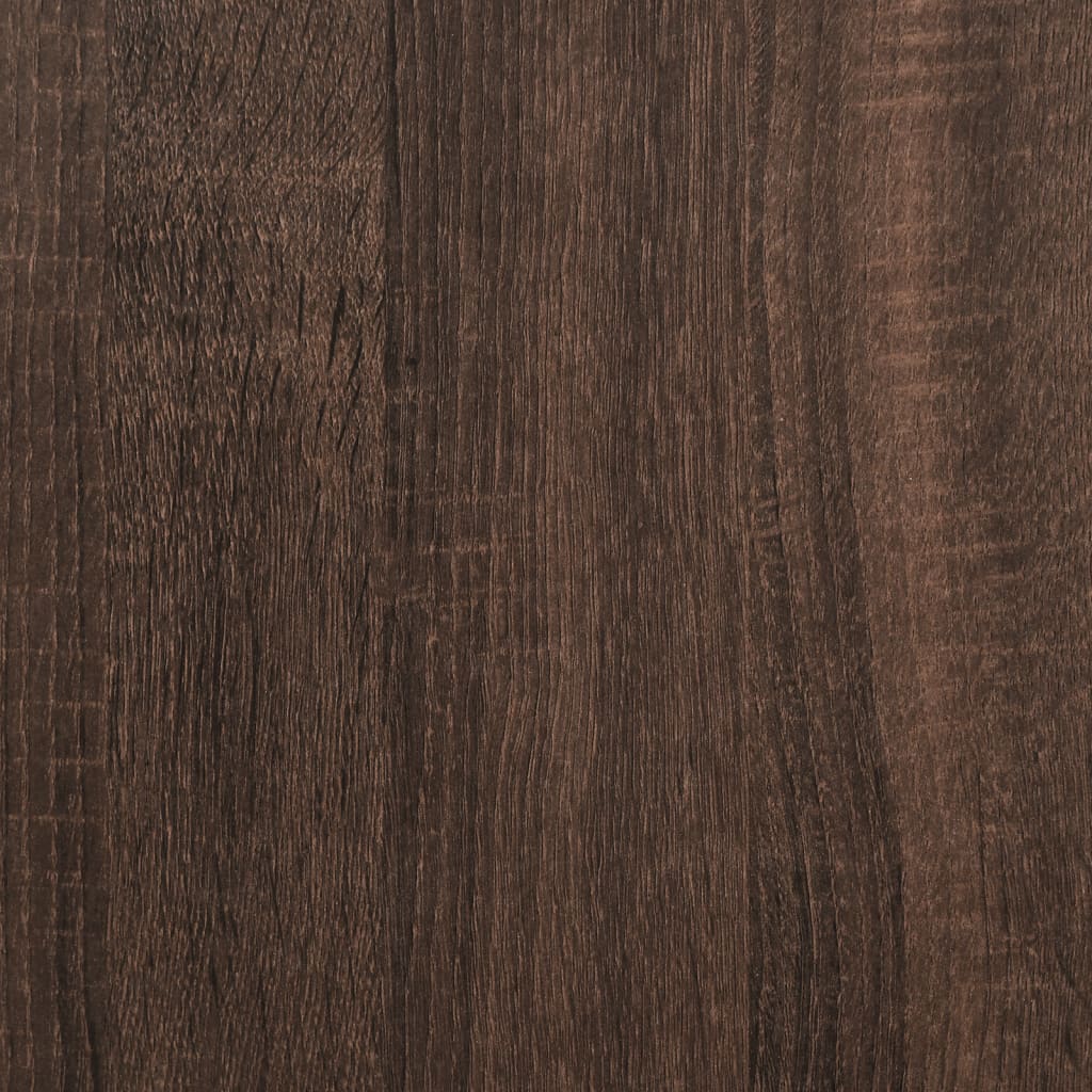 Brown Oak 140x200 cm Bed Frame - Engineered Wood, No Mattress