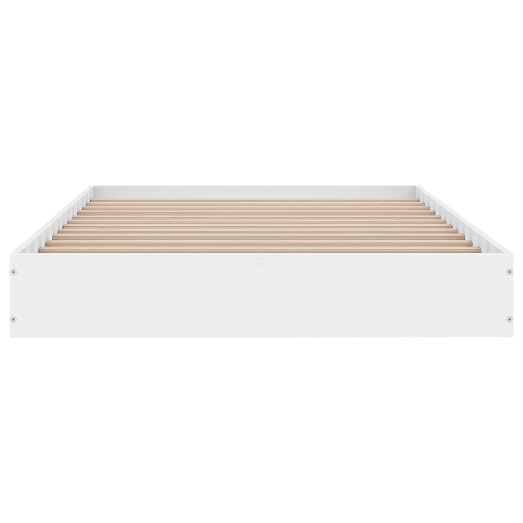 White Engineered Wood Bed Frame 100x200 cm - No Mattress Included