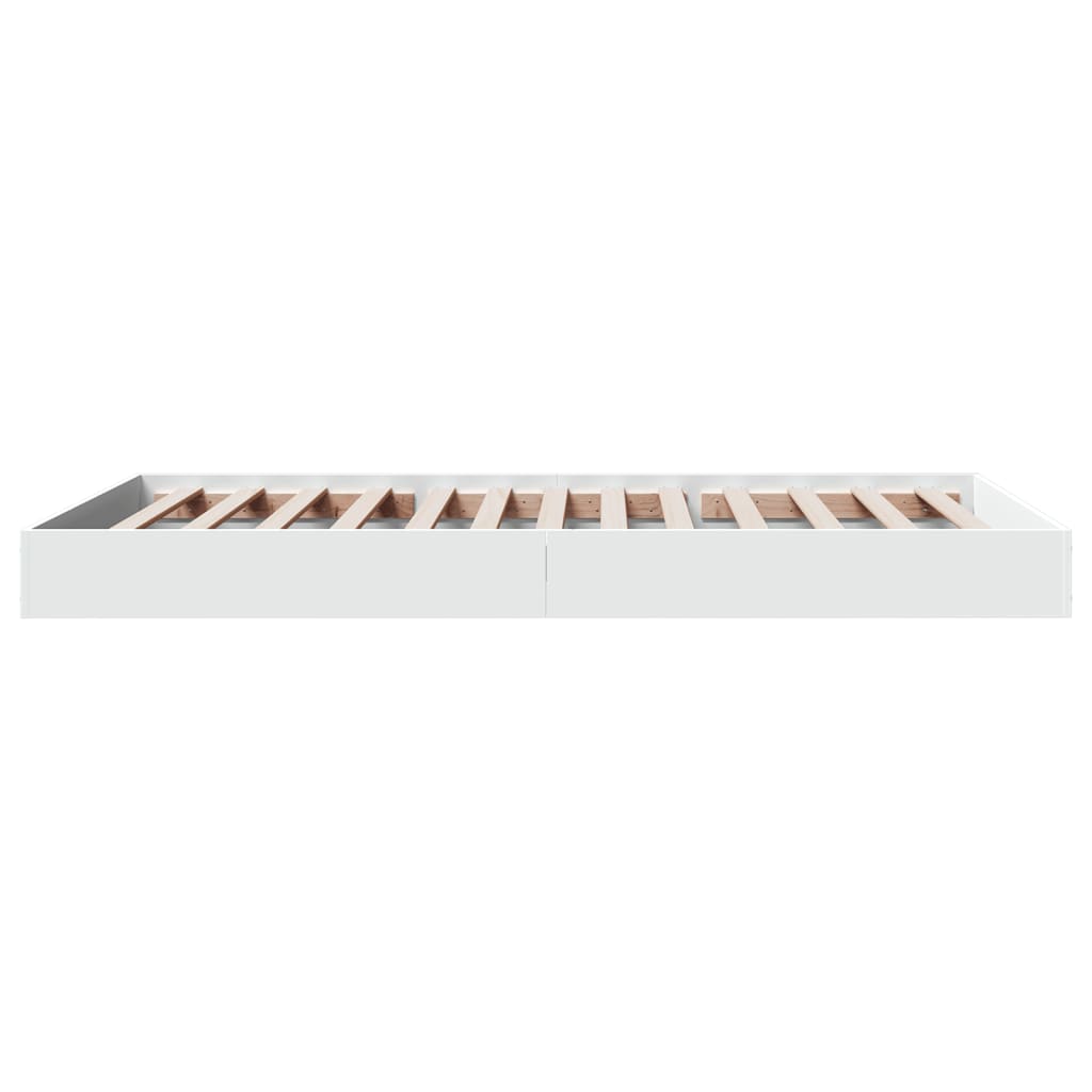White Engineered Wood Bed Frame 100x200 cm - No Mattress Included