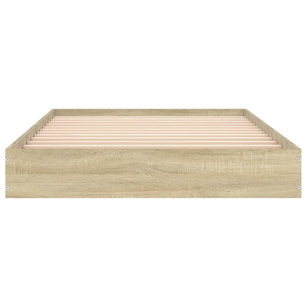 Sonoma Oak Engineered Wood Bed Frame 100x200 cm (Mattress Not Included)
