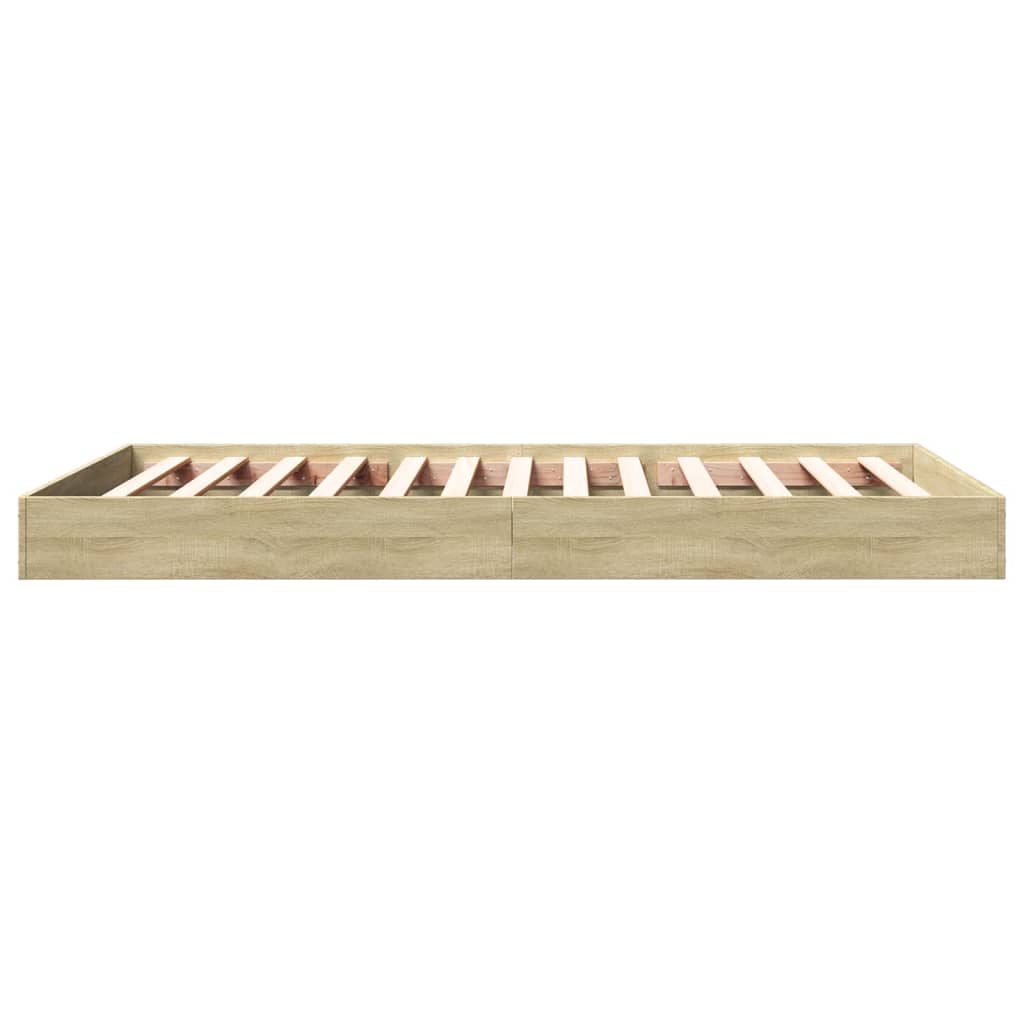 Sonoma Oak Engineered Wood Bed Frame 100x200 cm (Mattress Not Included)