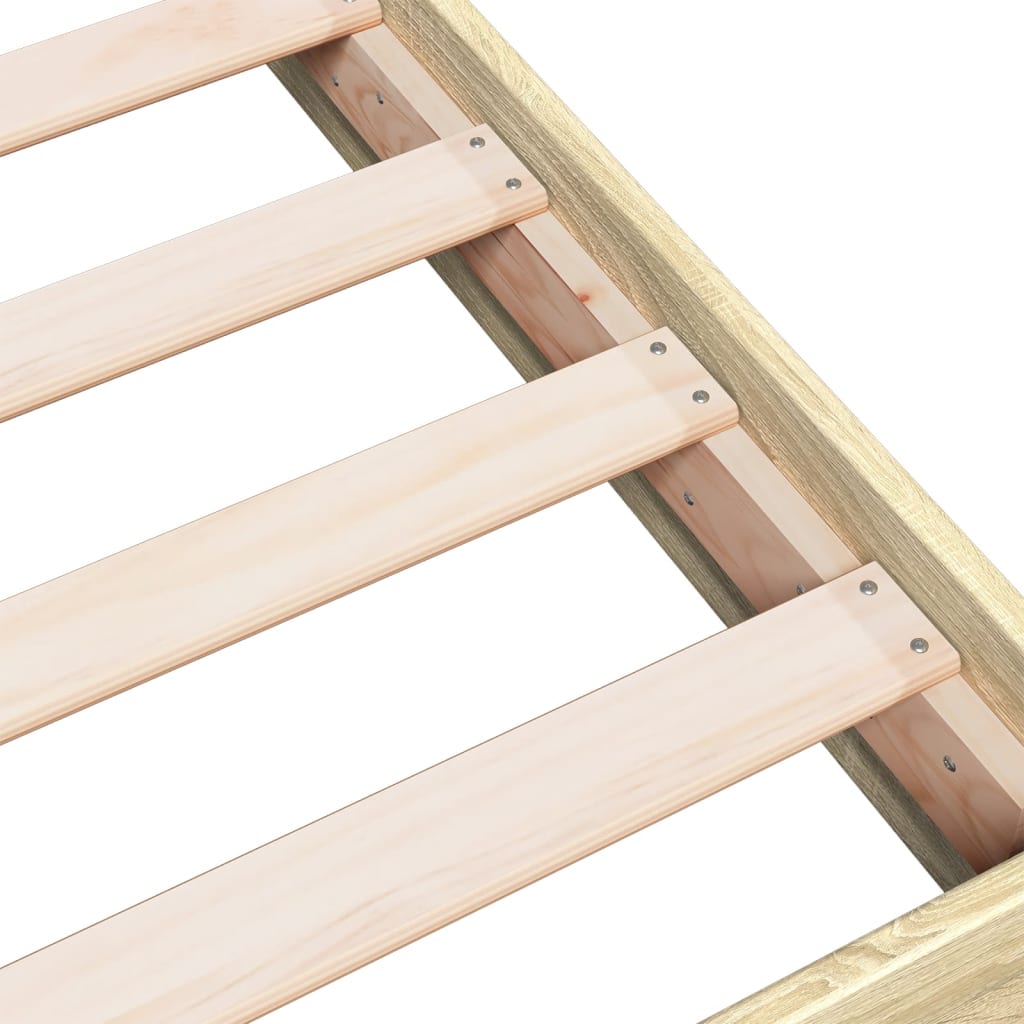 Sonoma Oak Engineered Wood Bed Frame 100x200 cm (Mattress Not Included)