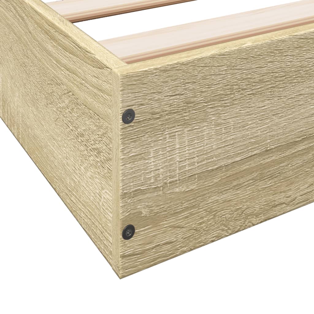 Sonoma Oak Engineered Wood Bed Frame 100x200 cm (Mattress Not Included)