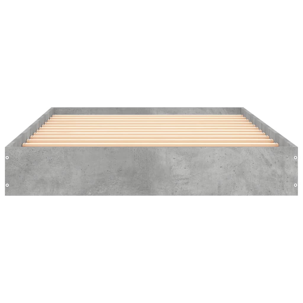Concrete Grey Bed Frame 100x200 cm - Modern Metal Design