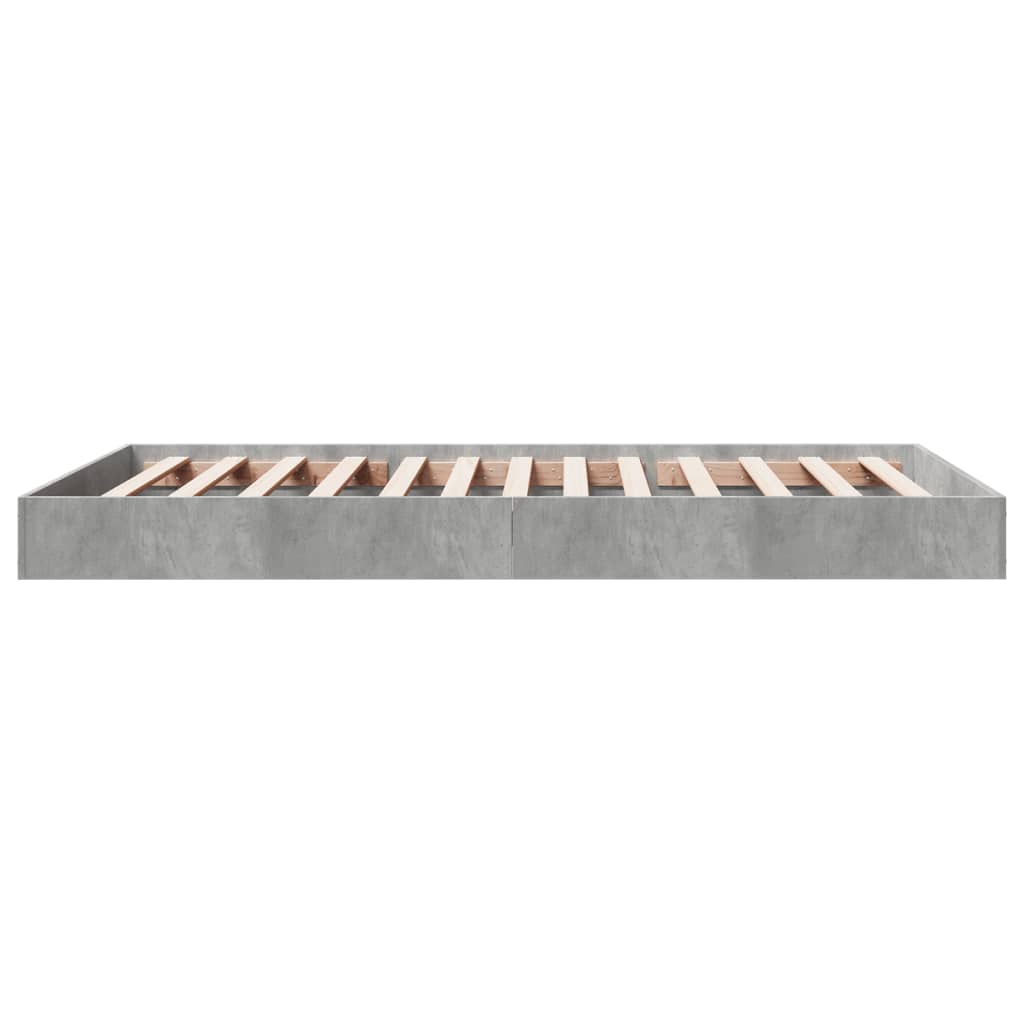 Concrete Grey Bed Frame 100x200 cm - Modern Metal Design