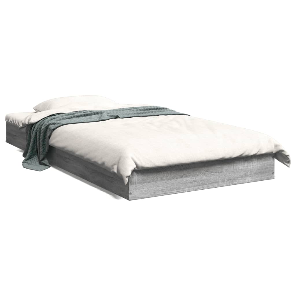 Grey Sonoma Engineered Wood Bed Frame 100x200 cm - No Mattress