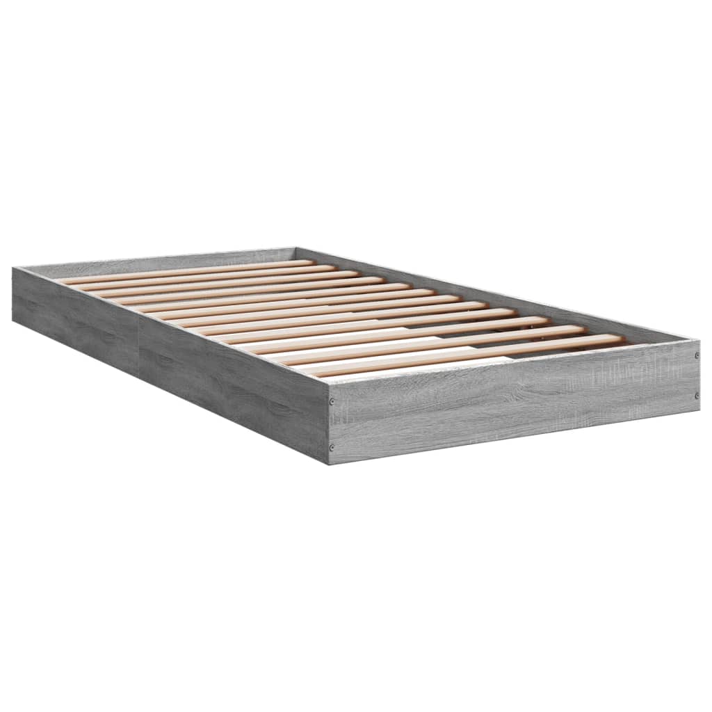 Grey Sonoma Engineered Wood Bed Frame 100x200 cm - No Mattress