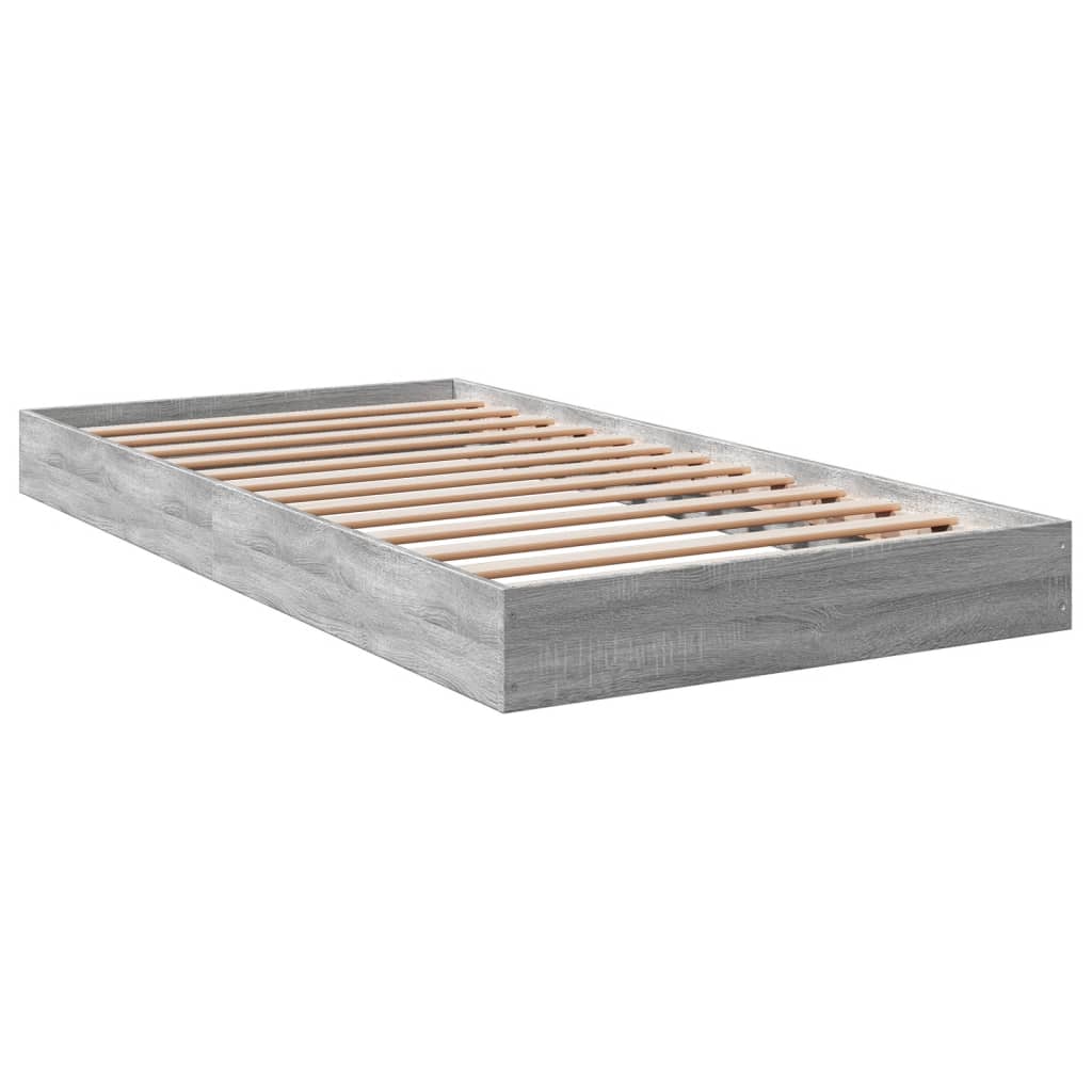 Grey Sonoma Engineered Wood Bed Frame 100x200 cm - No Mattress