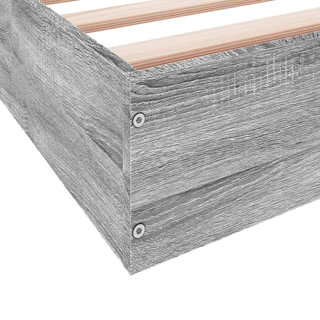 Grey Sonoma Engineered Wood Bed Frame 100x200 cm - No Mattress