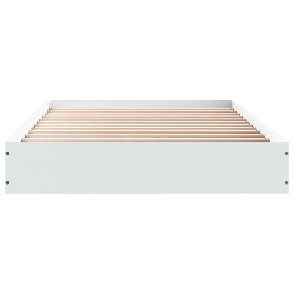 White Engineered Wood Bed Frame 75x190 cm - Small Single Size