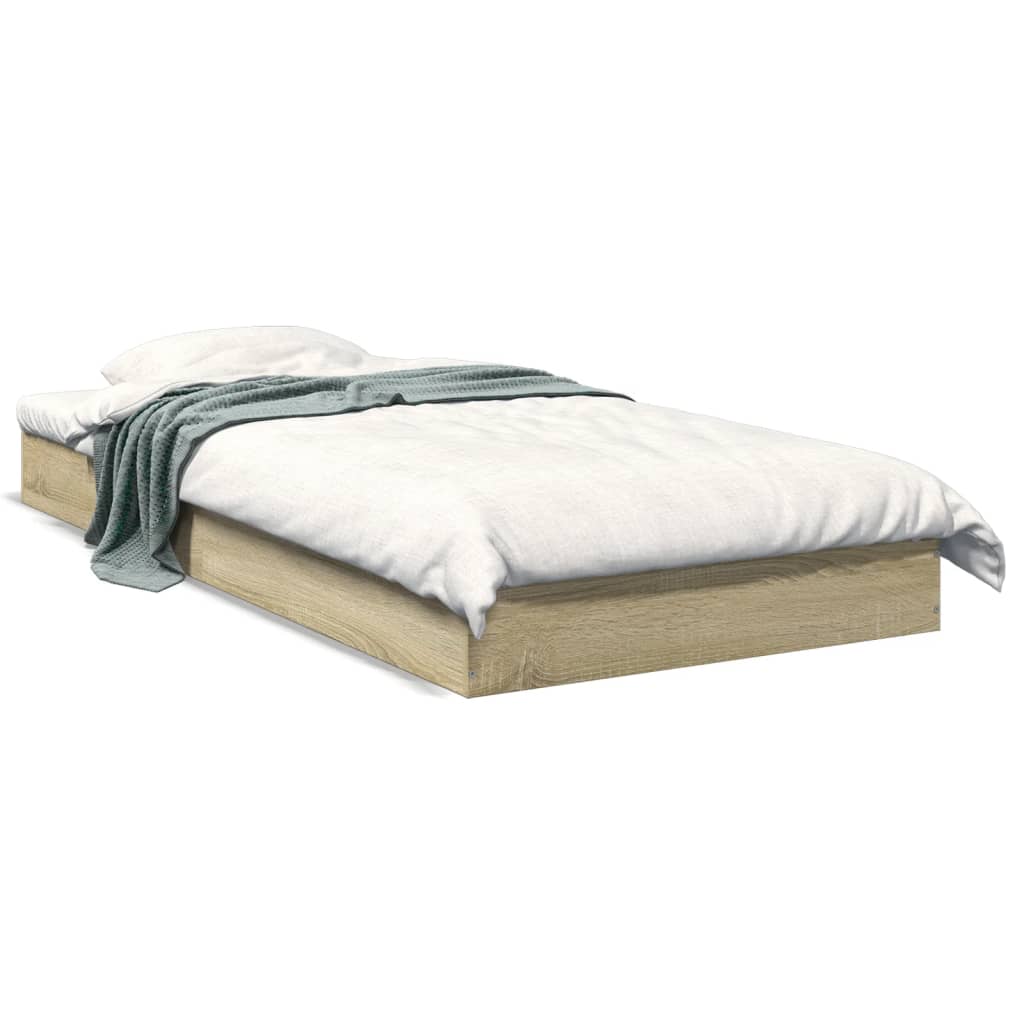 Sonoma Oak Small Single Bed Frame 75x190 cm - Engineered Wood
