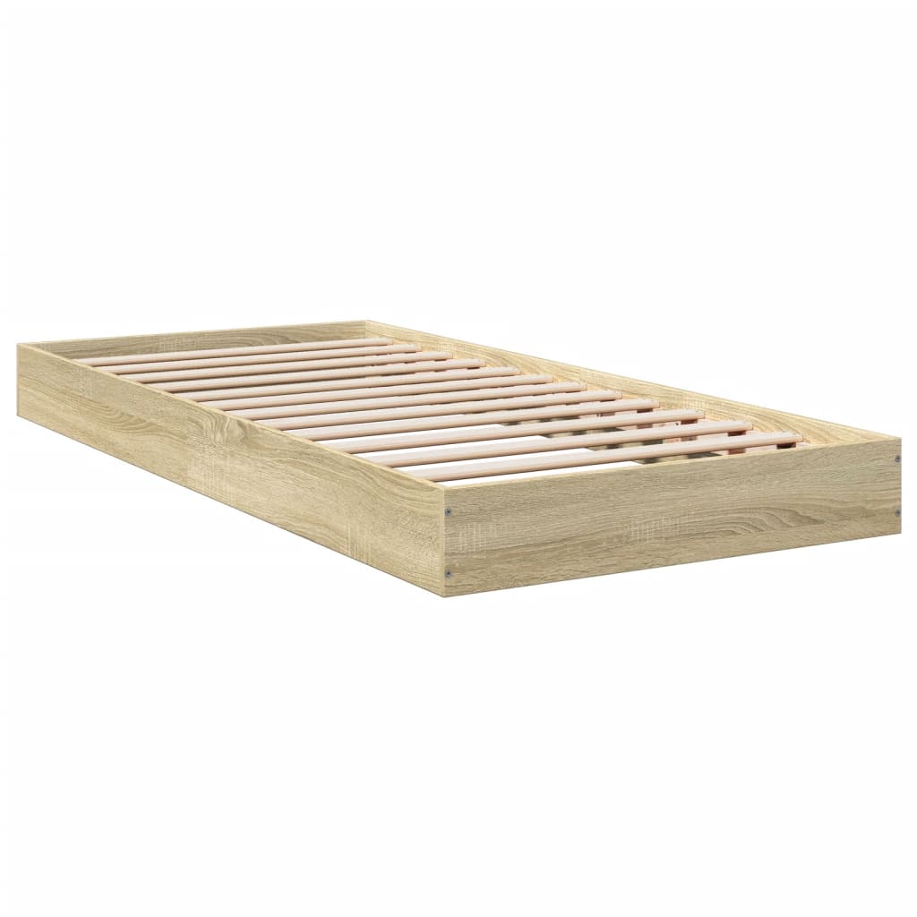 Sonoma Oak Small Single Bed Frame 75x190 cm - Engineered Wood
