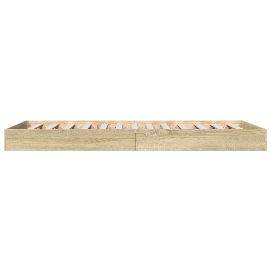 Sonoma Oak Small Single Bed Frame 75x190 cm - Engineered Wood