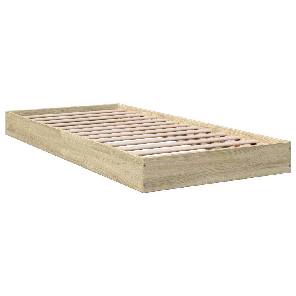 Sonoma Oak Small Single Bed Frame 75x190 cm - Engineered Wood
