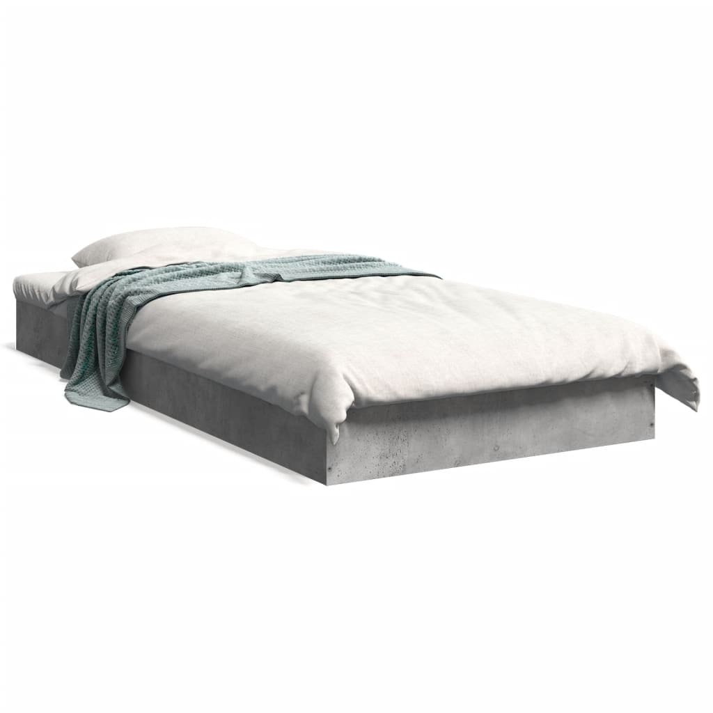 Concrete Grey Bed Frame 75x190 cm - Small Single, No Mattress