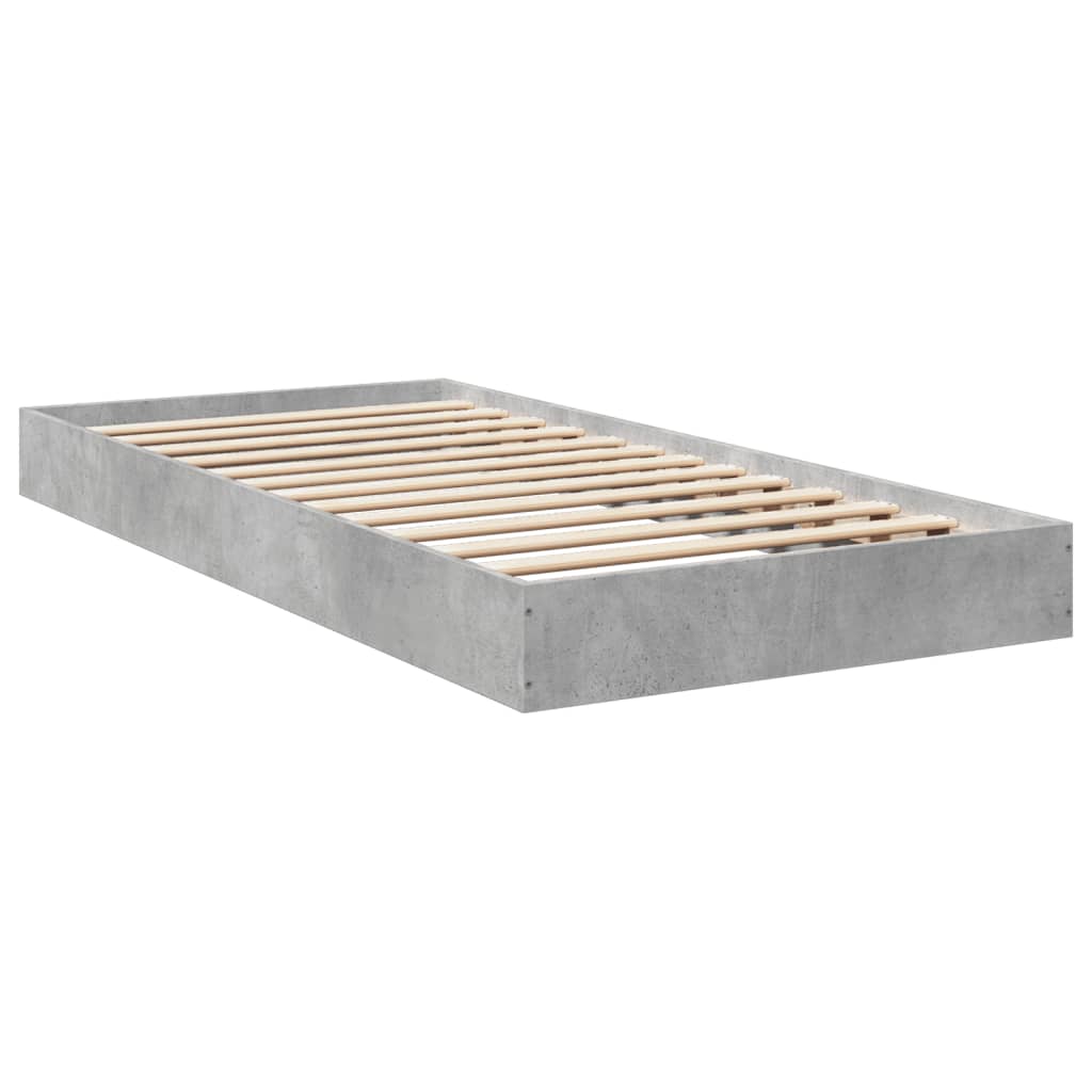 Concrete Grey Bed Frame 75x190 cm - Small Single, No Mattress