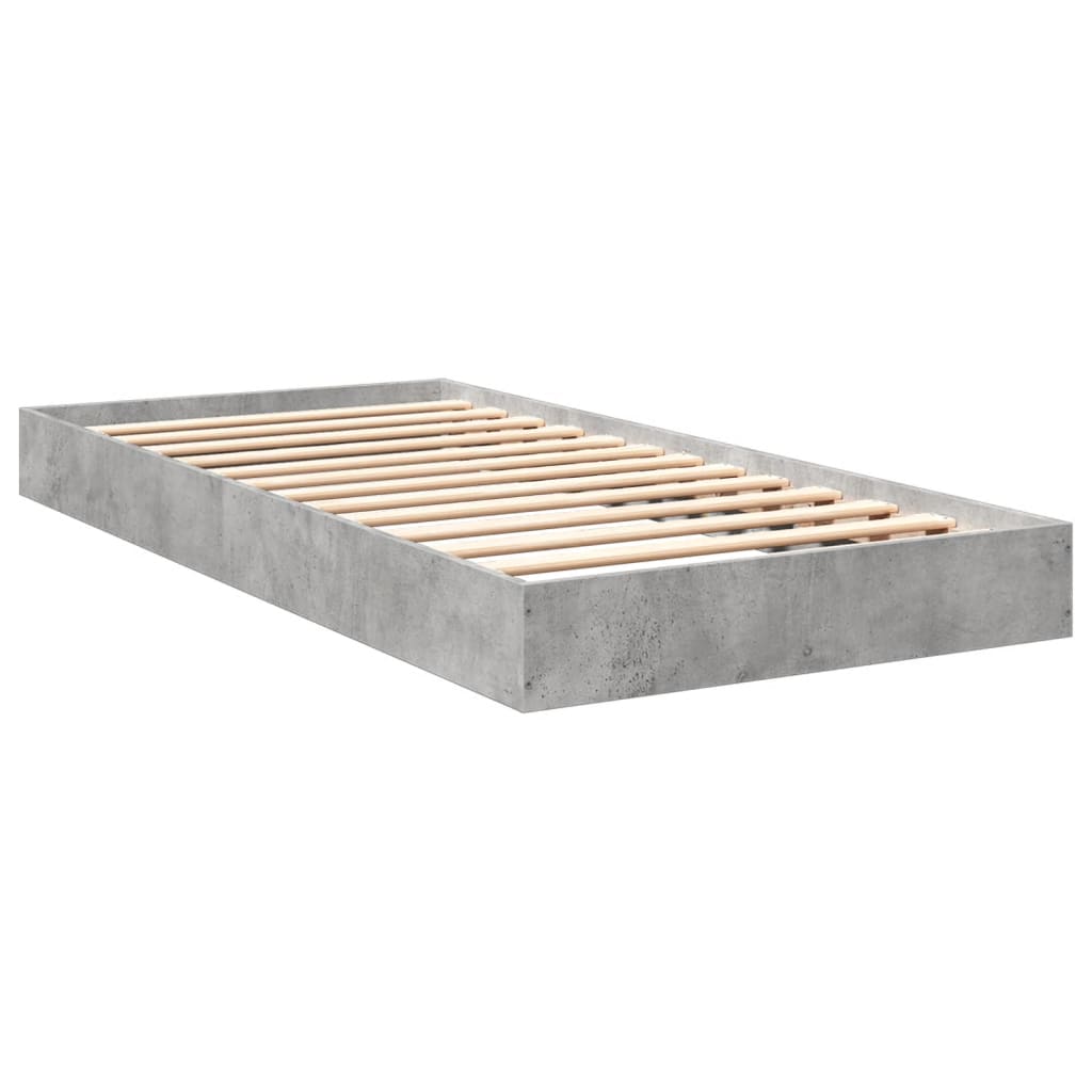 Concrete Grey Bed Frame 75x190 cm - Small Single, No Mattress