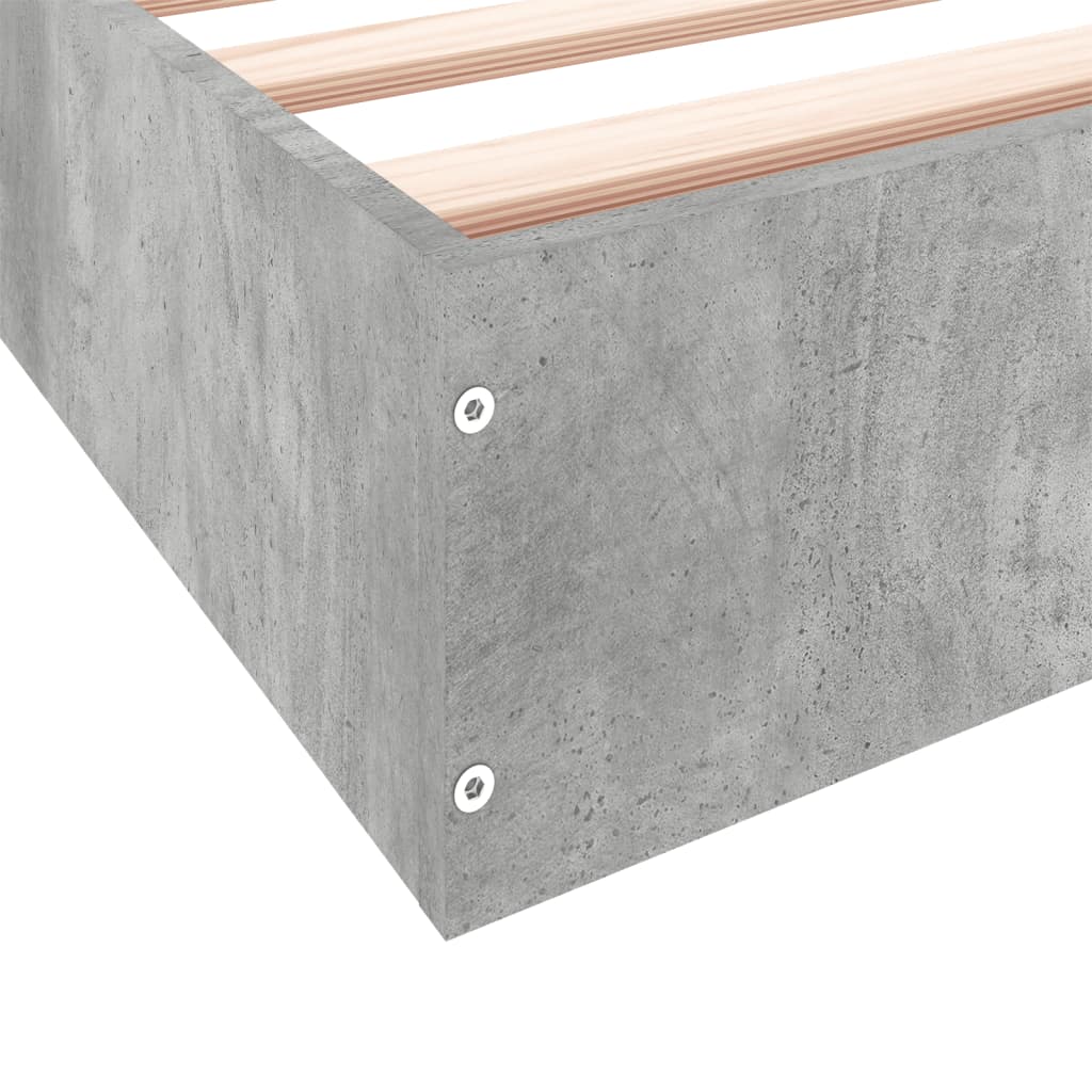 Concrete Grey Bed Frame 75x190 cm - Small Single, No Mattress