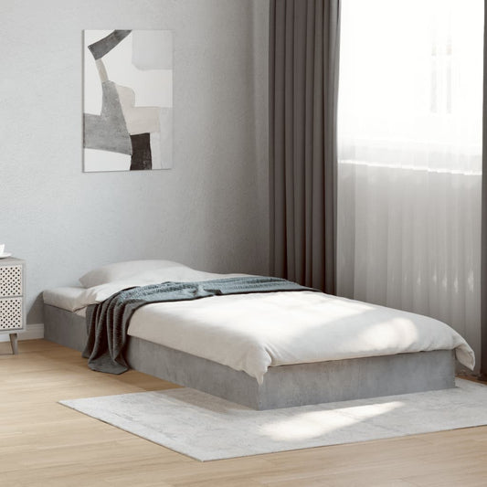 Concrete Grey Bed Frame 75x190 cm - Small Single, No Mattress