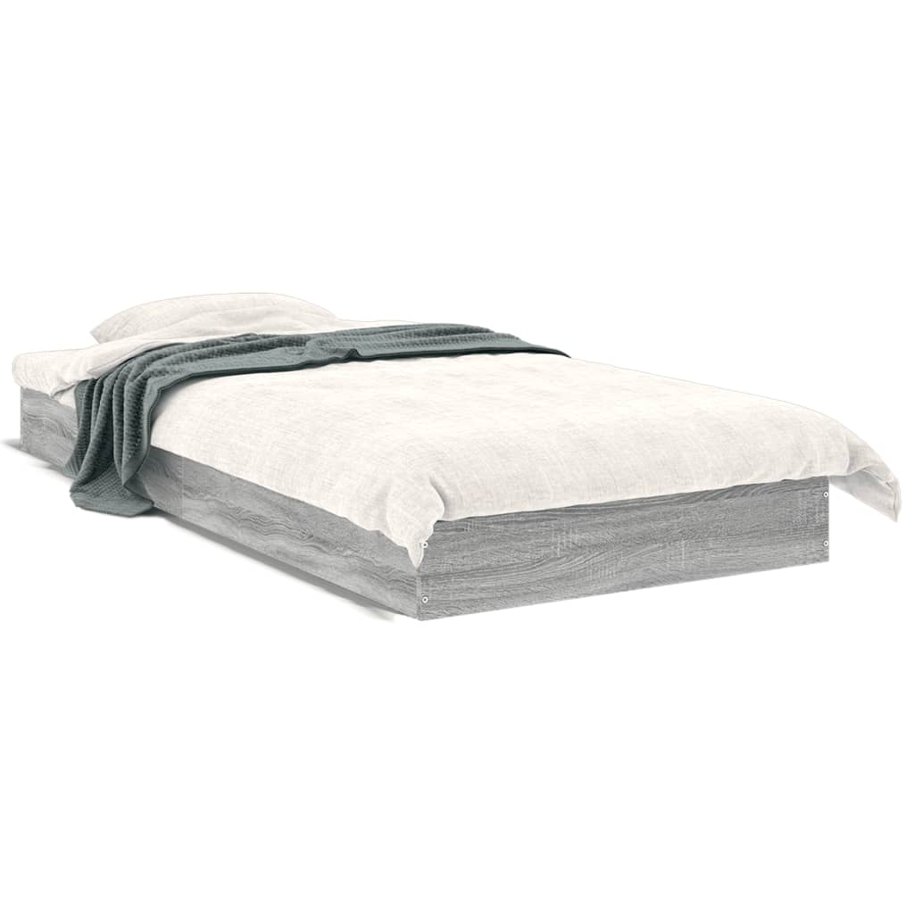 Grey Sonoma Engineered Wood Bed Frame 75x190 cm - Small Single