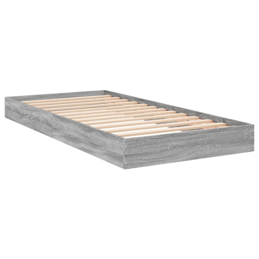 Grey Sonoma Engineered Wood Bed Frame 75x190 cm - Small Single