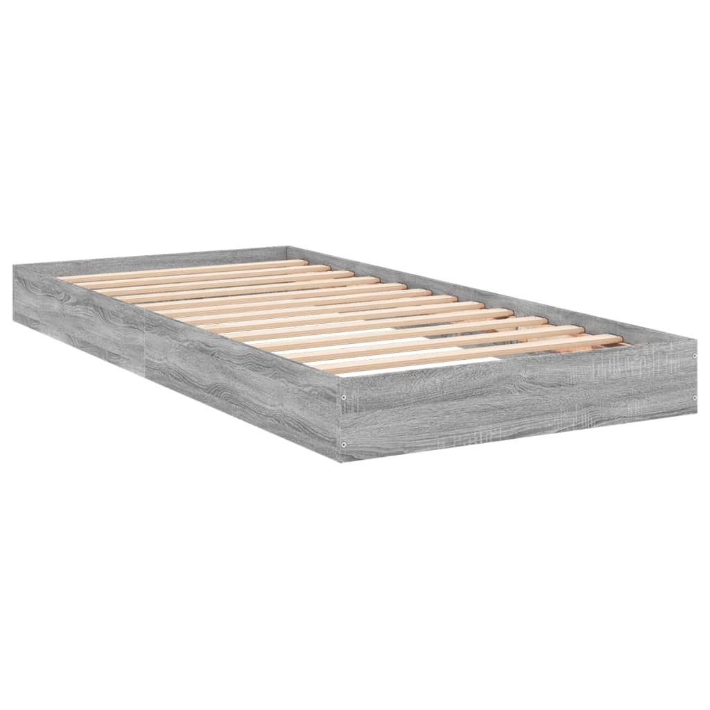 Grey Sonoma Engineered Wood Bed Frame 75x190 cm - Small Single