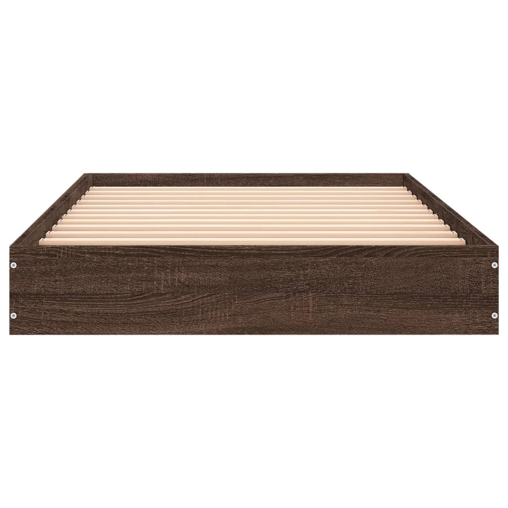 Brown Oak Small Single Bed Frame 75x190 cm - Engineered Wood