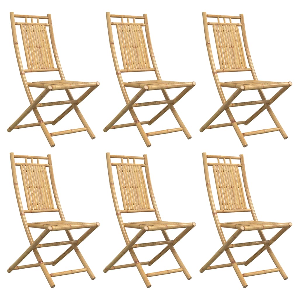 6-Piece Bamboo Folding Garden Chairs Set, 46x66x99 cm