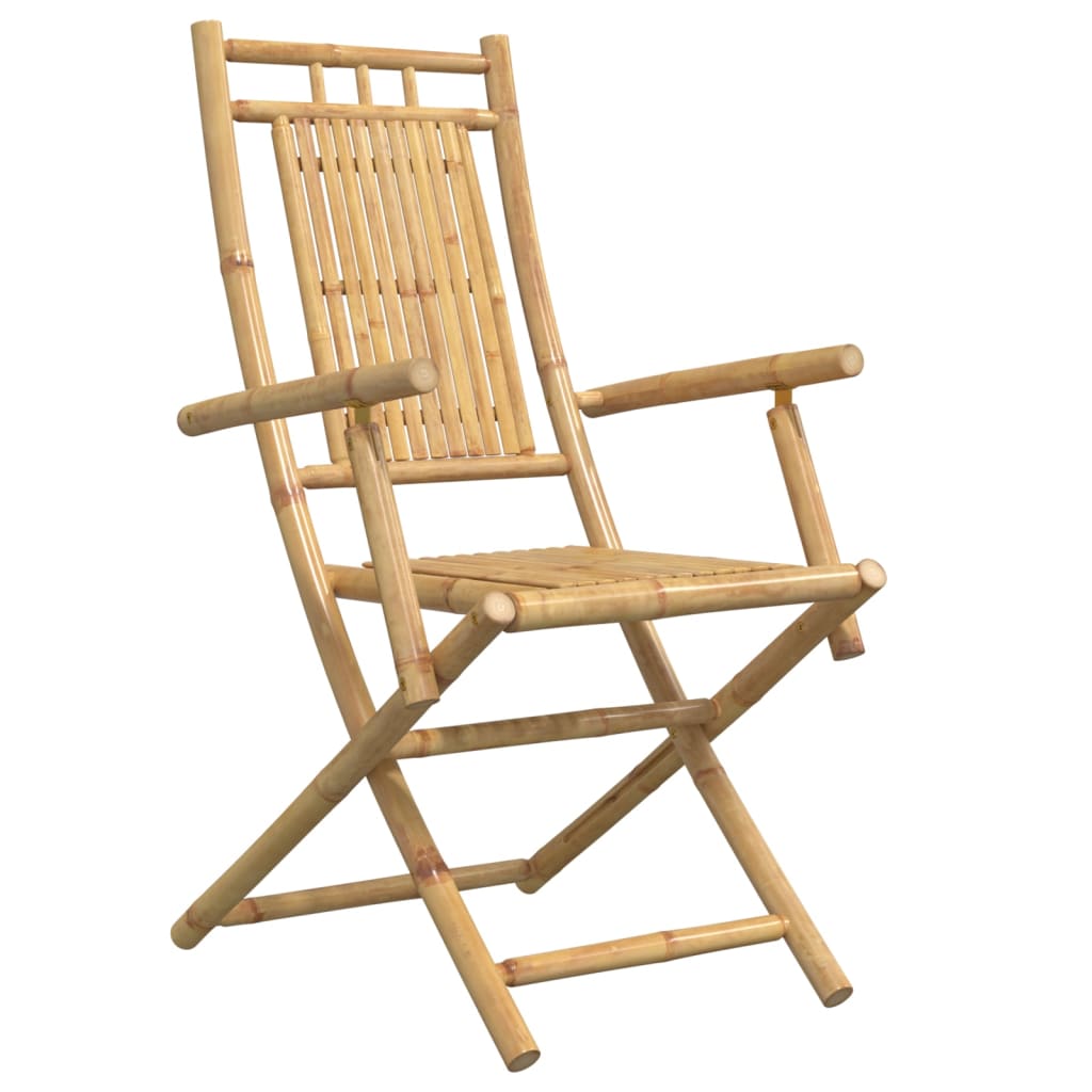 Set of 6 Bamboo Folding Garden Chairs - 53x66x99 cm, Natural Elegance
