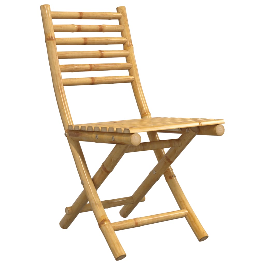 Bamboo Folding Garden Chairs Set of 4 - 43x54x88 cm